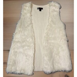 Women's J.J. Basics Soft Vest Sweater Ivory Size Large